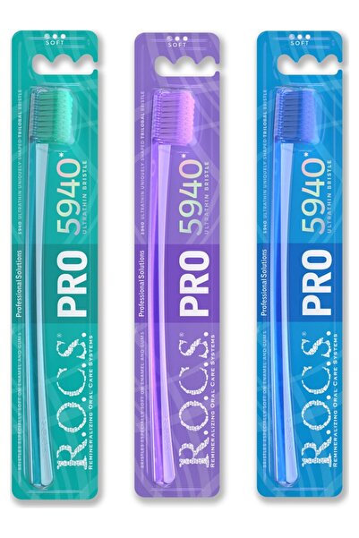 R.O.C.S. Pro 5940 Pieces Toothbrush Containing Brush Bristle - 3 Pieces