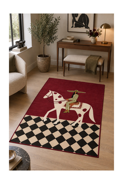 Rugs Modern Halı Rugs Modern Siena Aura Özel Tasarım Bordo, Kırık Beyaz ve Be...