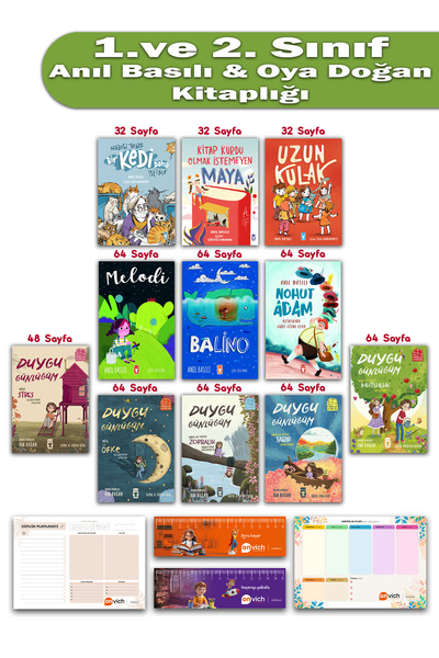 Timaş Çocuk 1. ve 2. Sınıf Anıl Basılı Oya Doğan 11 Kitap Set - Uzun Kulan Du...