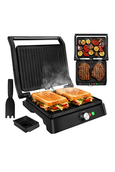 varioshop ®   Ηλεκτρική Ψησταριά, 2000W, 180 °   Άνοιγμα, Θερμικός Έλεγχος, Α...