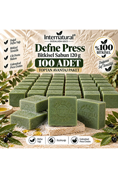 Dermolive Internatural Defne Press Herbal Soap - 100 Pieces