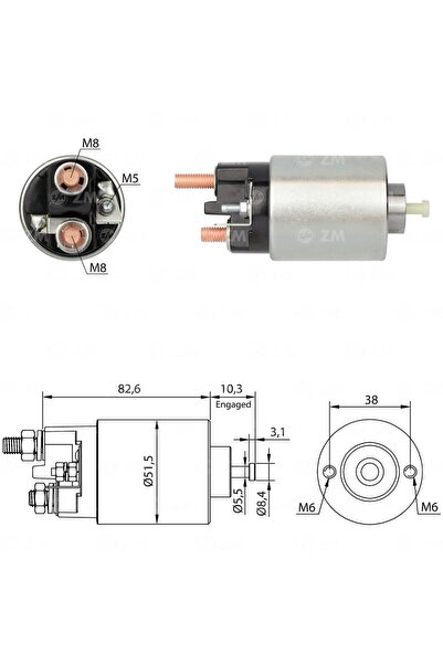 ZM 993 Starter Solenoid 12V Bolt-On 583672