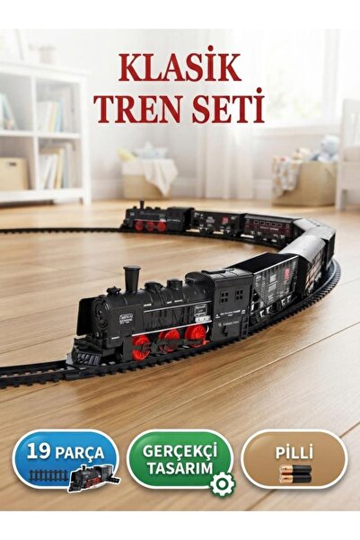Tıfıl Toys 19 Parça Klasik Ekspres Tren Seti - Pilli Oyuncak Eğitici Eğlencel...