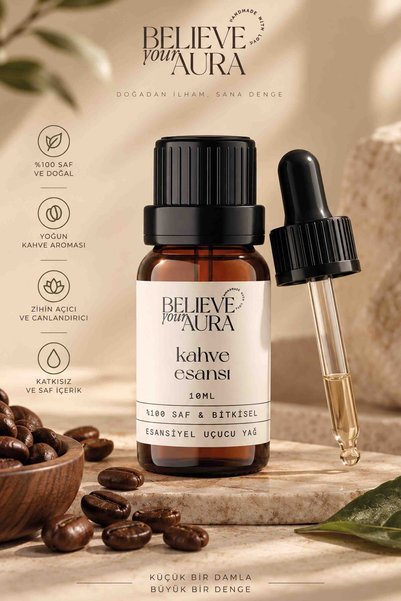 Believe Your Aura Doğal Kahve Esansı – %100 Saf Buhurdanlık ve Difüzör Exclus...