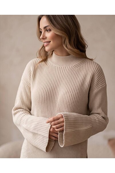 Trend Kapında Spanish Sleeve Knitwear Sweater