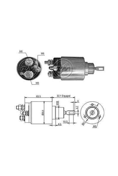 ZM 977 Starter Solenoid 12V Bosch Type Fiat Ducato - Peugeot Boxer - Citroen ...