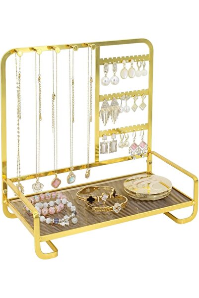 Generic Jewelry Organizer,حامل مجوهرات Metal Jewelry Rack with Acrylic Tray S...