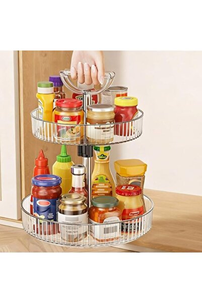 Beauenty 2-Tier Lazy Susan Turntable Organizer, 360° Rotating Spice Rack with...