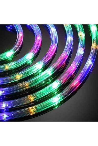 Att Lumini de Crăciun tip furtun, flexibile, LED-uri RGB multicolore, pentru exterior și interior, 8 moduri de iluminare, IP44, 10 m