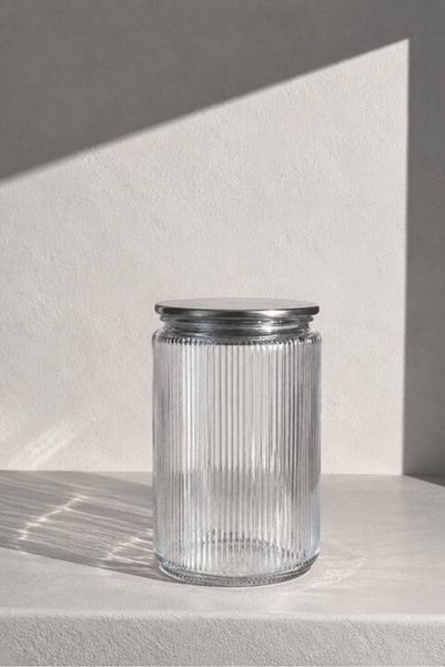 Sarina Glass Metal Vakum Kapaklı Diamond Cam Kavanoz 1500 cc