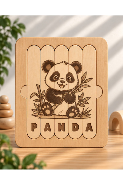 ROKH 🧩   Montessori Wooden Panda Puzzle 20X25 cm |   Panda Themed Educationa...