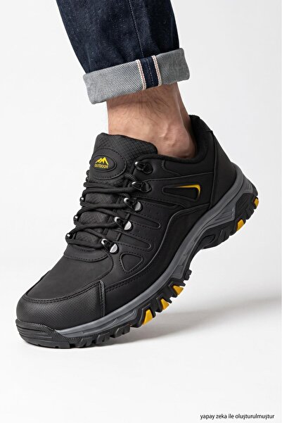 6034 Erkek Trekking Ayakkabı Outdoor Günlük Spor Ayakkabı Bağcıklı Kalın Taban Bot Ayakkabı