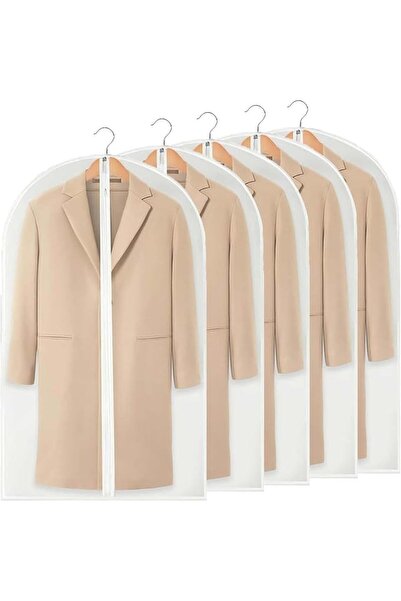 Generic 5PCS Transparent Dustproof Garment Covers, Zippered Hanging Storage B...