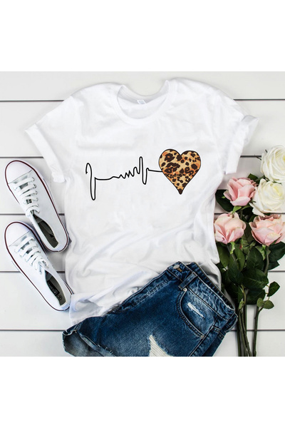 Orielle Tricou Alb Ritm Cardiac