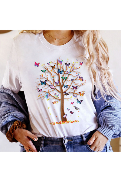 Orielle Tricou Copac cu Fluturi