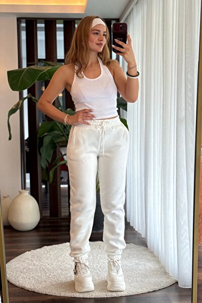 Raneel Kazançlı Alışveriş Women's Elastic Waist/Lace-Up 3-Thread Sweatpants W...