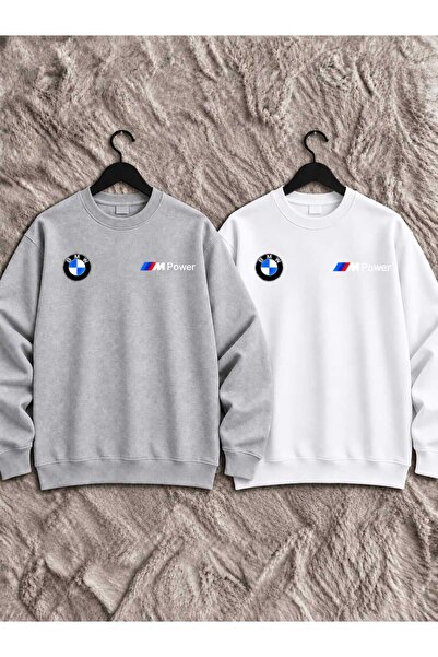 2'li Unisex Bmw Baskılı Penye Sweatshirt