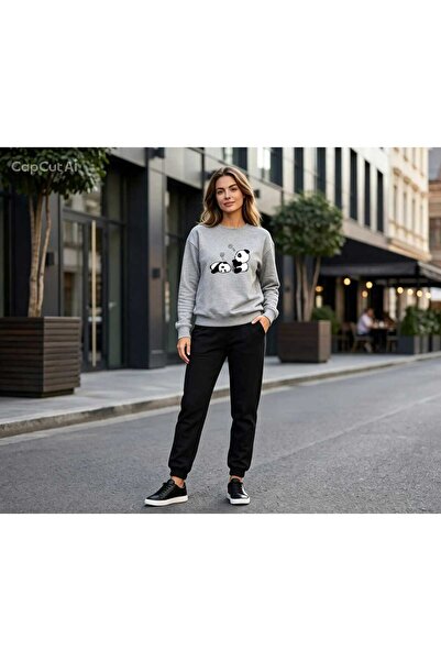 CLOTHES33 Zero Collar Sweat Suit 2-Piece Combination Winter Shardooned Sleepi...
