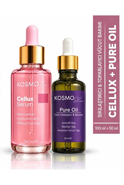 kosmo slim Cellux + Pure Oil Vücut Bakım Seti | Sıkılaştırıcı Cellux Serum 10...