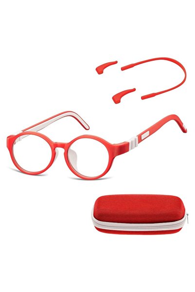 Sunoptic Rame de ochelari rotunde flexibile pentru copii, cu lentile transpar...