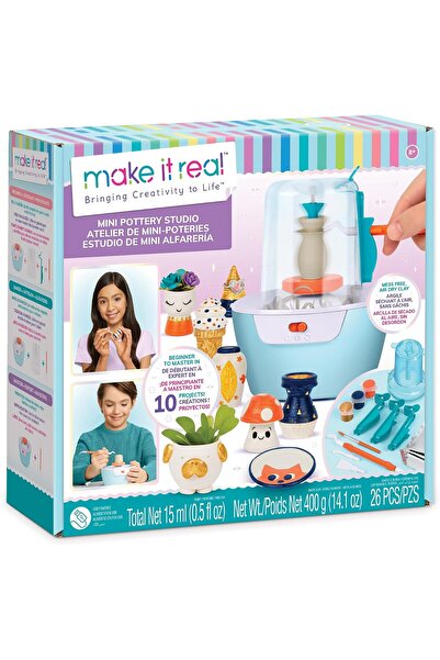 Make It Real استوديو فخار مصغر - طقم فخار للقيام بها بنفسك مكون من 26 قطعة مع...