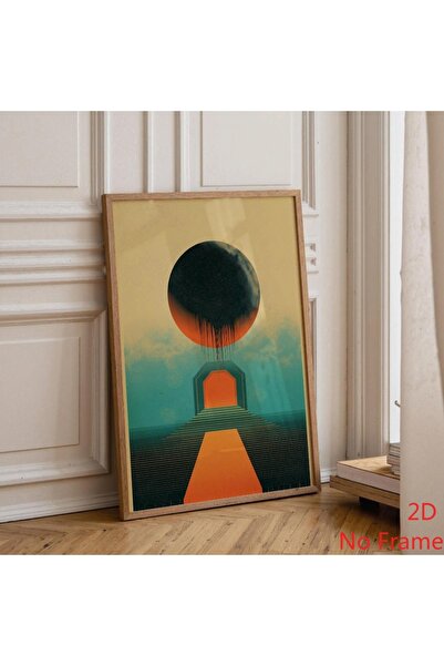 Generic Brand 1pc Mid Century Modern Retro Futuristic Portal Canvas Wall Art ...