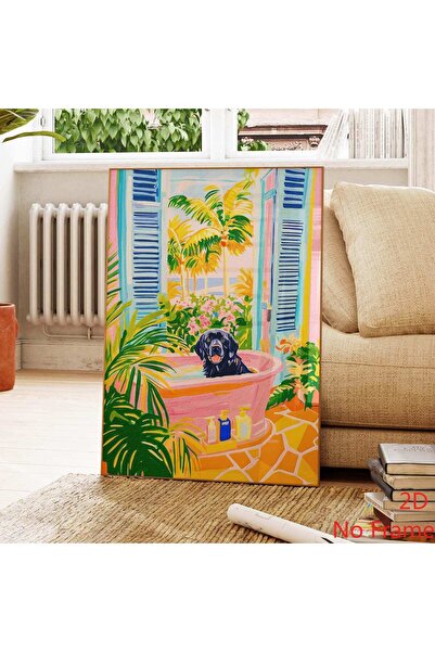 Generic Brand 1pc Black Labrador Bathtub Funny Bathroom Canvas Wall Art Print...