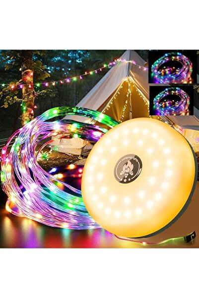 MultiGO MB® LED 2 in 1 Tent Camping Fairy Lights 10m, RGB, USB RECHARGEABLE, ...
