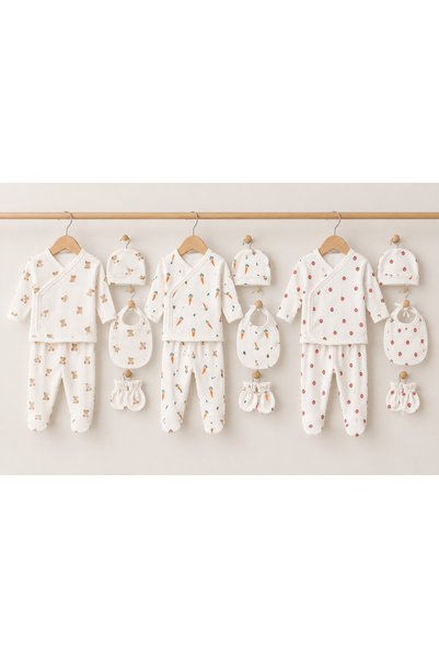 mntminotiplus Minoti 100% Cotton 5-Piece Hospital-Issued Newborn Baby Set