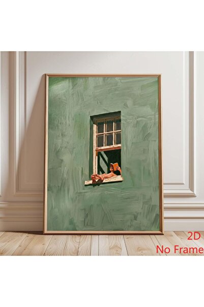 Generic Brand 1pc Woman Reading in Window Sage Green Nook Canvas Wall Art Pri...
