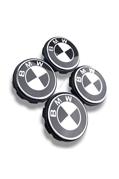 MOZOKO BMW Uyumlu Siyah Beyaz68 mm Dış Çap 65 mm İç Çap 10 Tırnaklı Jant Göbe...