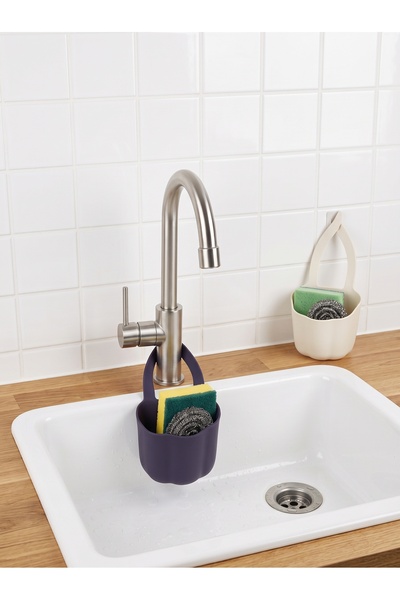 Euro Pink Perforated Kitchen Bathroom Organizer Hanging Basket Sink Organizer...