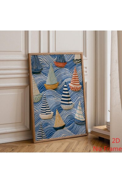 Generic Brand 1pc Sailboat Colourful Nautical Sailing Boats Canvas Wall Art P...