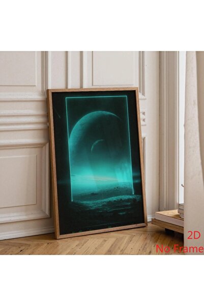 Generic Brand 1pc Neon Portal Space Futuristic Sci-Fi Landscape Cyberpunk Gal...