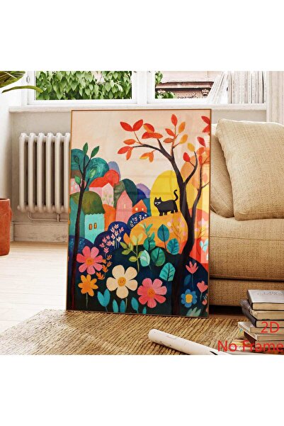 Generic Brand 1pc Matisse Black Cat Village Garden Canvas Wall Art Print, Mat...
