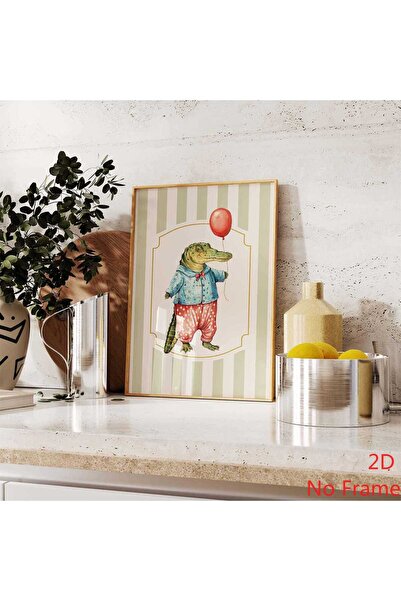 Generic Brand 1pc Whimsical Alligator Nursery Cute Animal Canvas Wall Art Pri...