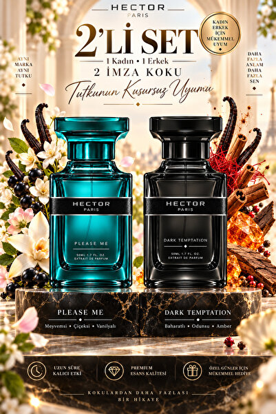 Kadın Erkek 2'Li Parfüm Seti x2 50ML Extrait de Parfüm