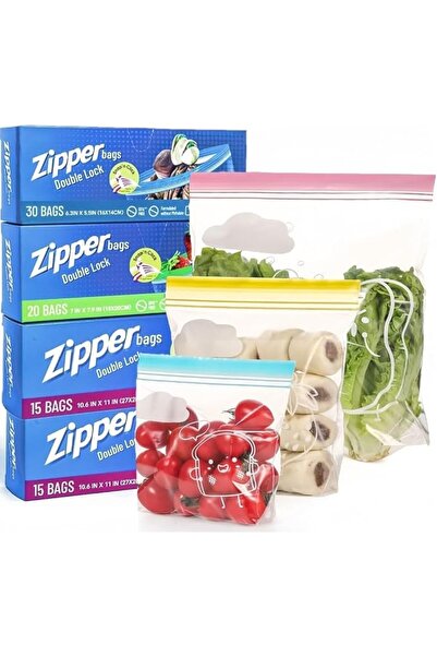 NALACAL 80 Pcs Freezer And Sandwich Bags, Three Size Food Storage Bags With D...