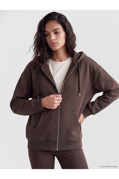 LC Waikiki Alita City Farkıyla Xside Brown 3 Thread Threaded Flat Oversize Wo...