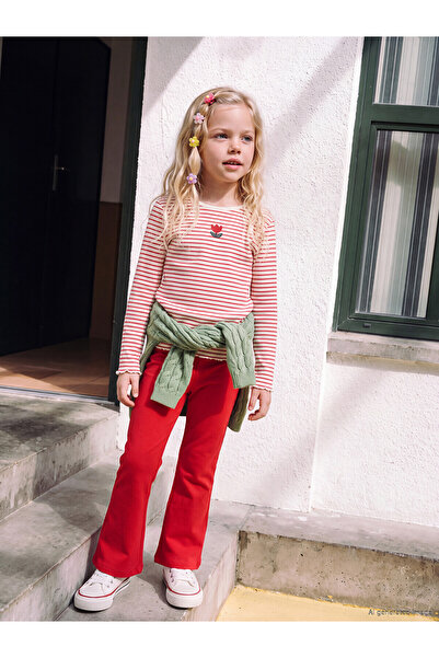 LC Waikiki Two Mt Shop Quality Lcw Kids Red Plain Tight & Slim Elastic Waist ...
