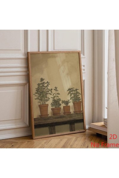 Generic Brand 1pc Herb Kitchen Minimal Botanical Rustic Illustration Farmhous...