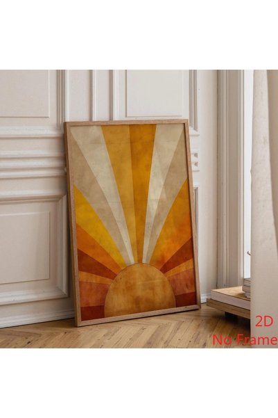 Generic Brand 1pc 1970s Retro Sunburst Mid Century Geometric Vintage Earth To...