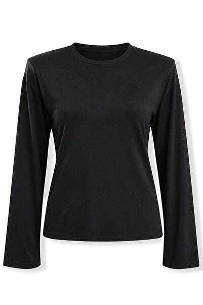 5in1Canpolat Black Padded Long Sleeve T-Shirt 0216