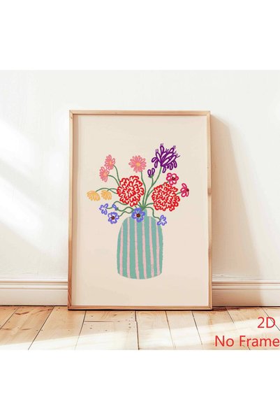 Generic Brand 1pc Flower Vase Canvas Wall Art Print, Abstract Floral Still Li...