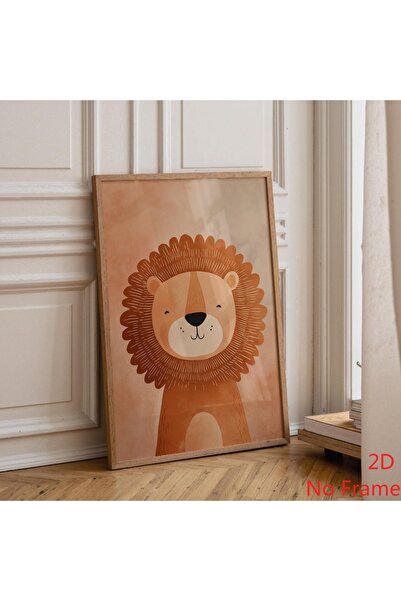 Generic Brand 1pc Lion Nursery Safari Animal Scandinavian Kids Canvas Wall Ar...