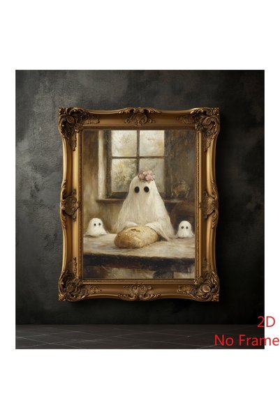 Generic Brand 1pc Ghost Family Baking Bread Halloween Canvas Wall Art Print, ...
