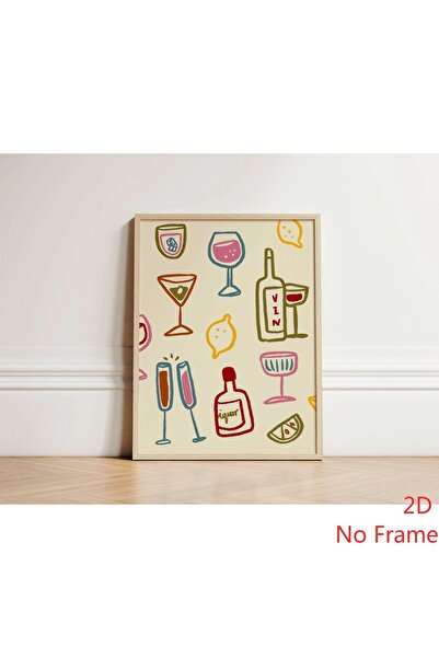 Generic Brand 1pc Drink Glasses Canvas Wall Art Print, Colourful Wine Canvas ...