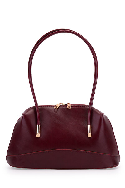 minebag Baguette Form Faux Leather Martina Women's Shoulder Bag Burgundy