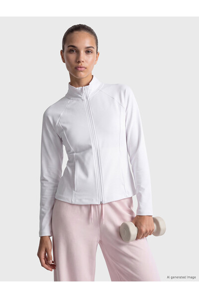 LC Waikiki Alita City Farkıyla Koor Sport White Interlock Plain Women's Zippe...
