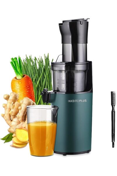 INKBIRDPLUS Masticating Juicer, 200W Slow Cold Press Squeezer Machine with Wi...